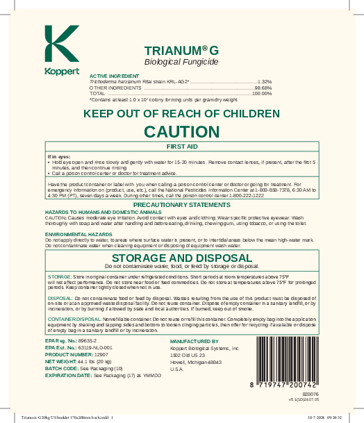Trianum-G 44.1 lbs (20 kg) - Label