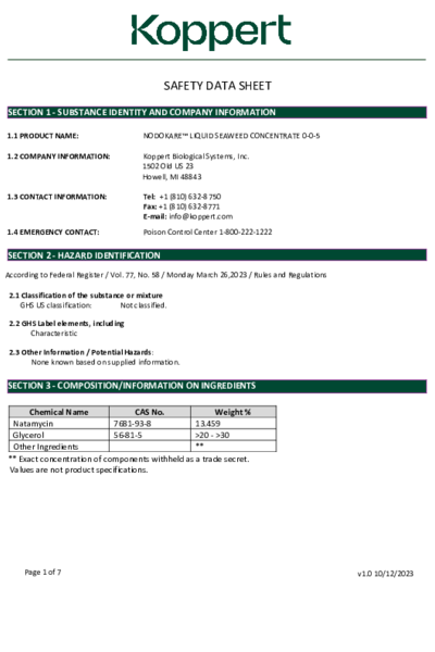 Safety Data Sheet